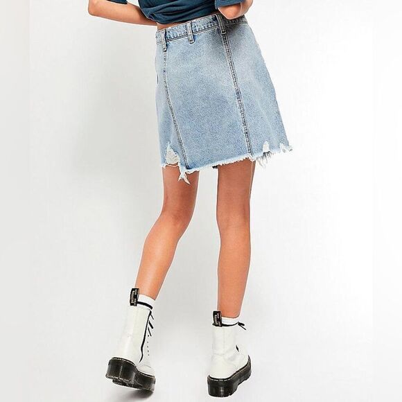 NWT free people jean wrap skirt ob1136297 size 27 - Picture 3 of 8